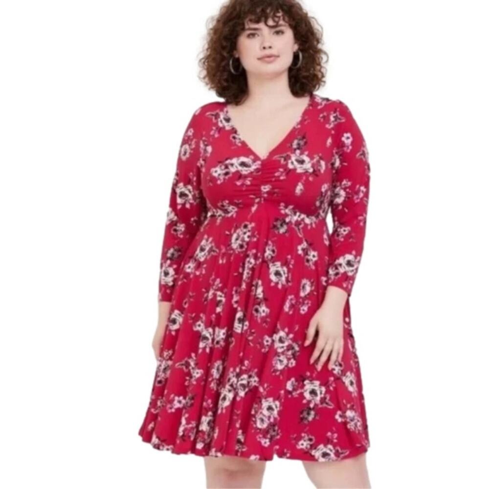 Torrid Mini Studio Knit Cinch Front Skater Dress plus size 1 1X